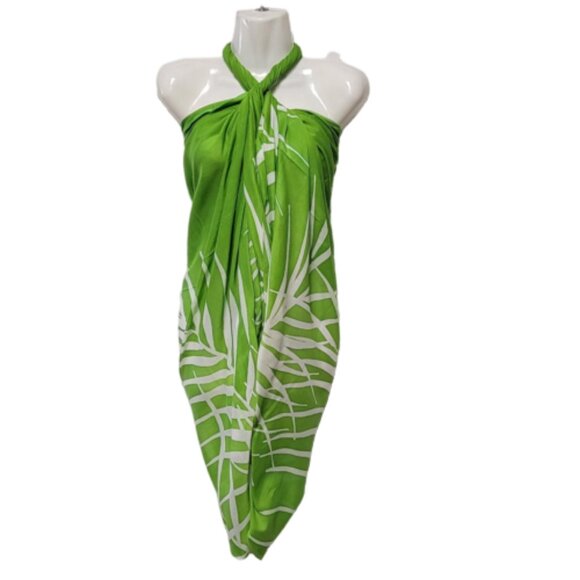 Cover Up Handpainted Cover-up, Halter Strapless Wrap Dress Cotton Batik Coverups - Picture 2 of 10